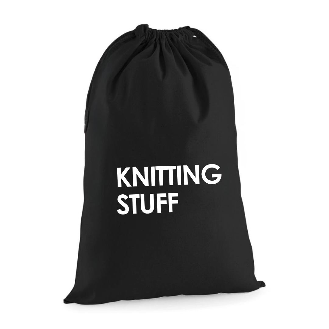 KNITTING STUFF DRAWSTRING BAG