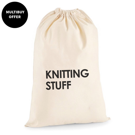 KNITTING STUFF DRAWSTRING BAG