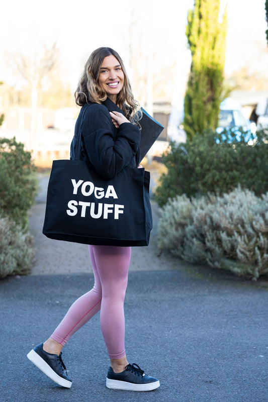 PERSONALISED BLACK TOTE WITH WHITE PRINT