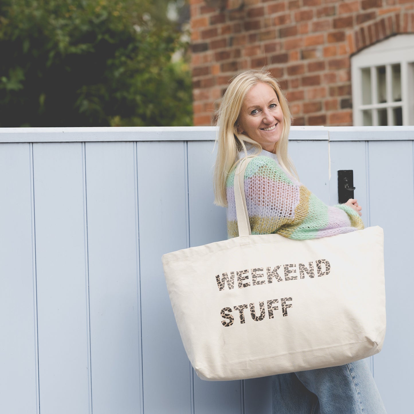 PERSONALISED NATURAL EXTRA LARGE TOTE BAG