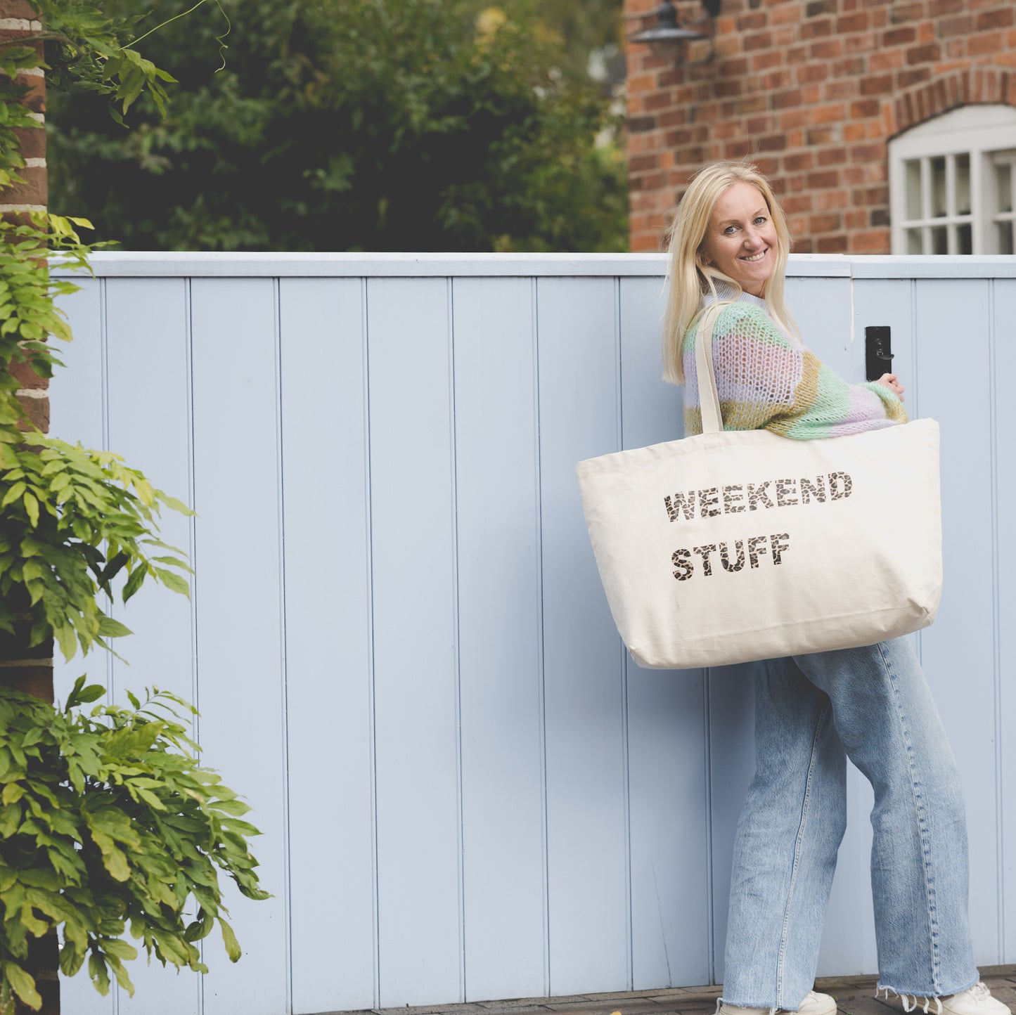 PERSONALISED NATURAL EXTRA LARGE TOTE BAG