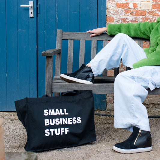 PERSONALISED BLACK TOTE WITH WHITE PRINT