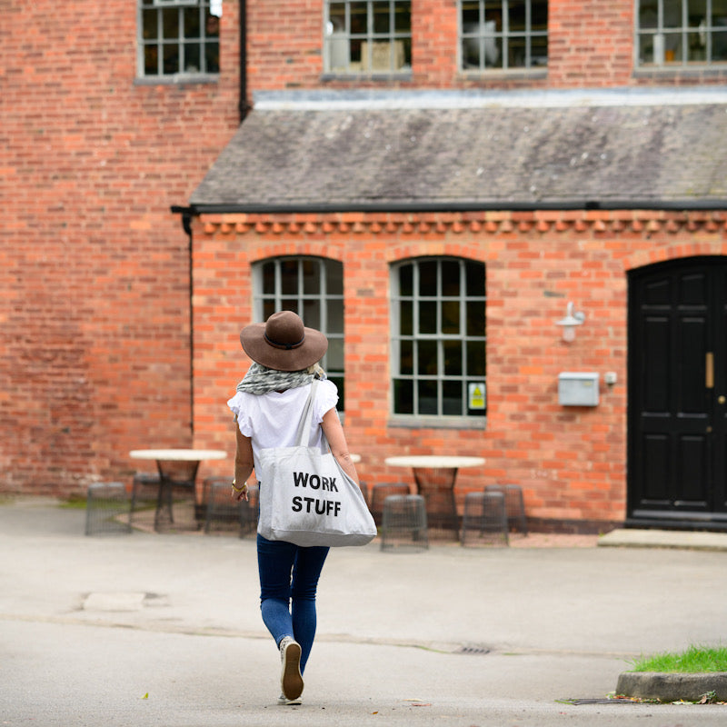 PERSONALISED GREY TOTE WITH BLACK PRINT